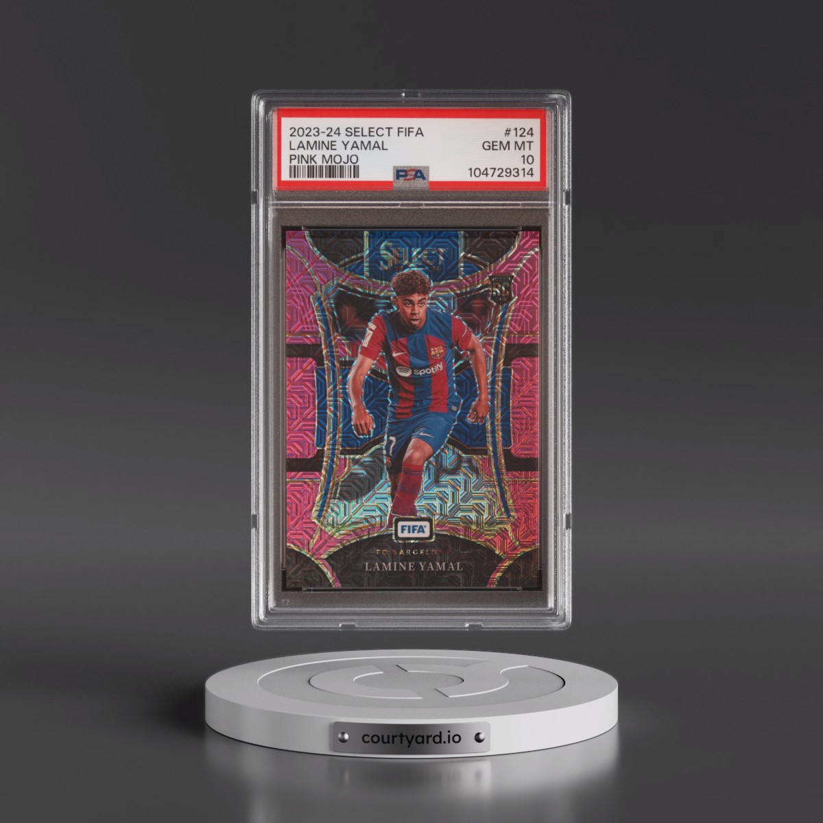 2023-24 Panini Select FIFA #124 Lamine Yamal - Pink Mojo (PSA 10 GEM MINT)