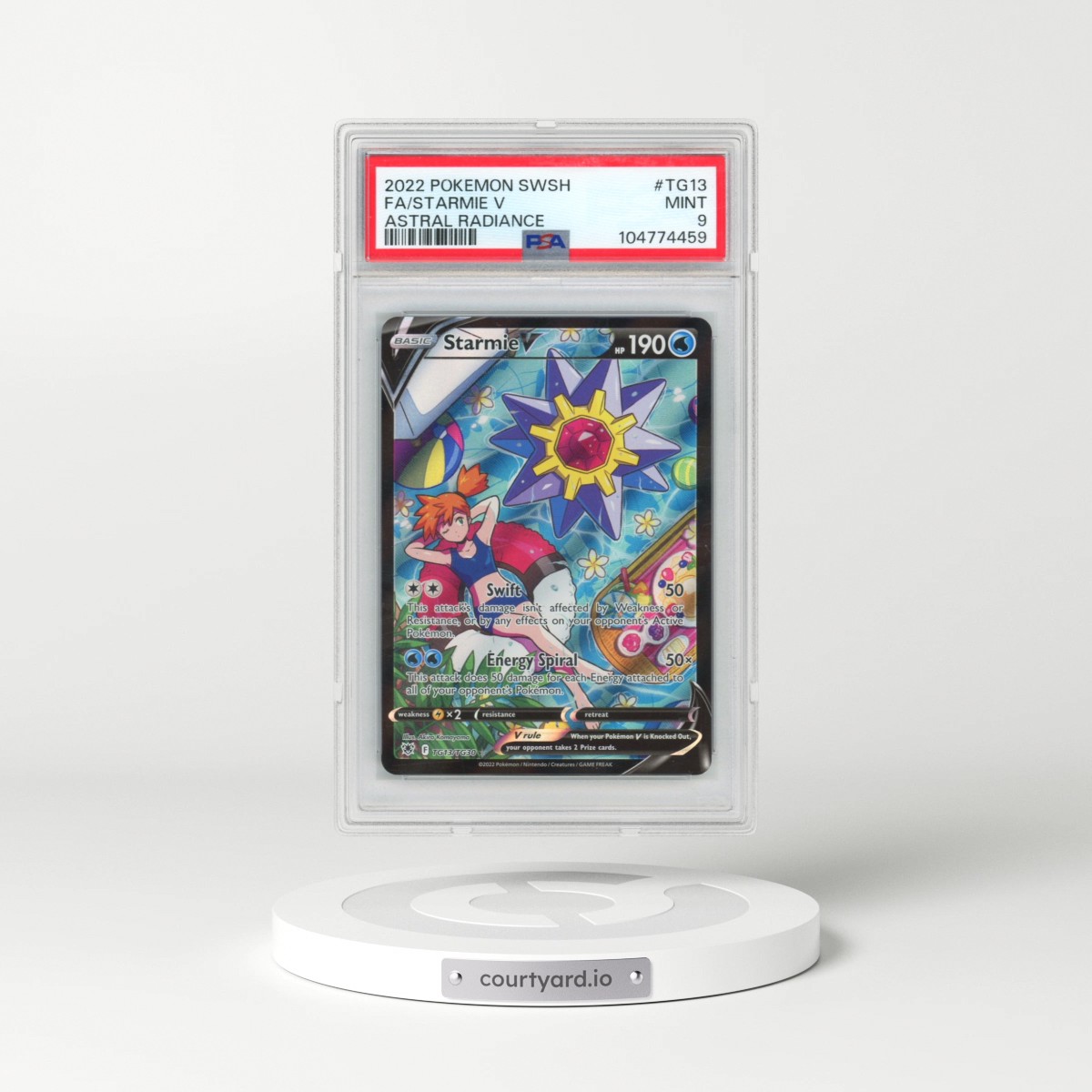 2022 Pokémon Sword & Shield Astral Radiance #TG13 Starmie V - Holo Full Art (PSA 9 MINT)