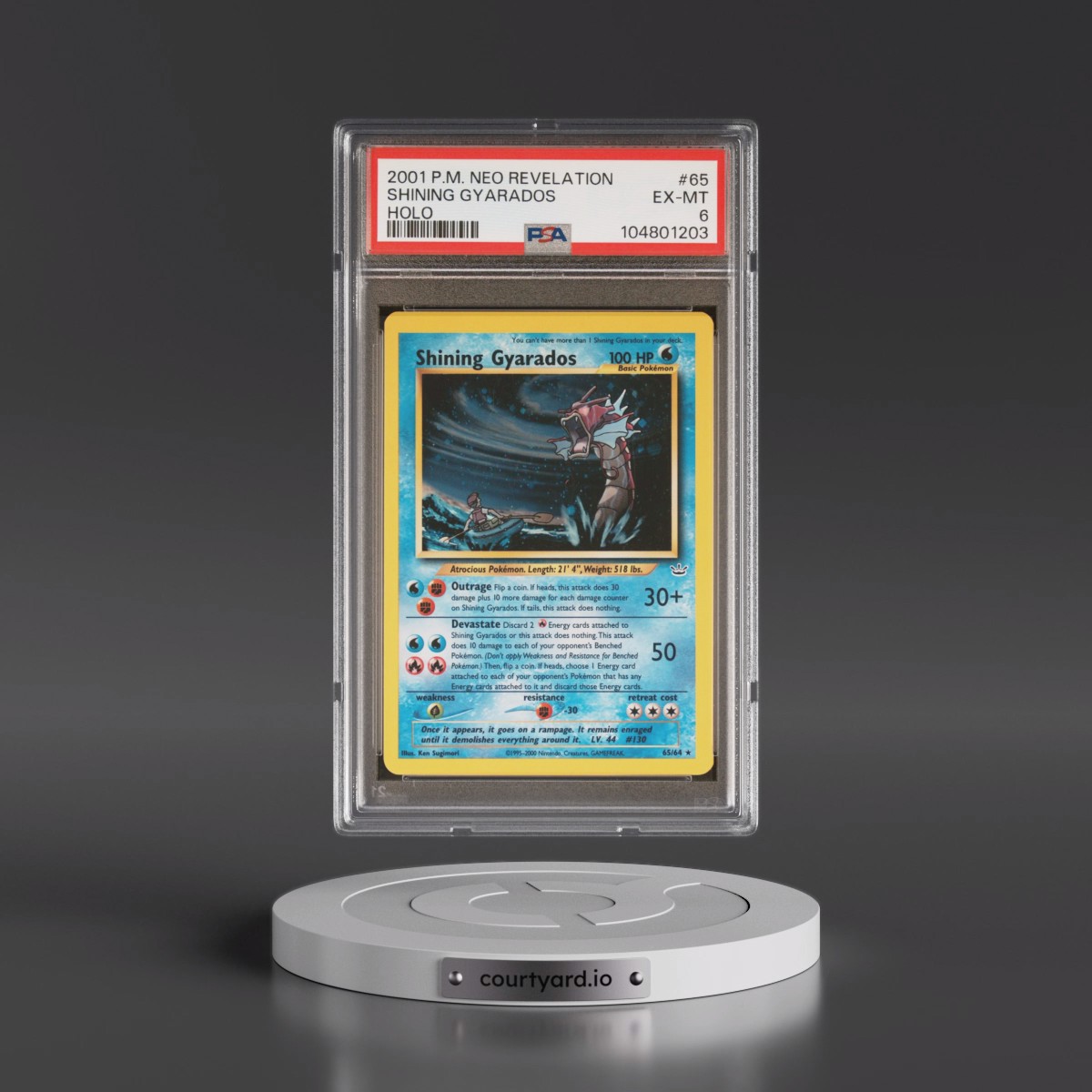 2001 Pokémon Neo Revelation #65 Shining Gyarados - Holo Holo (PSA 6 EX-MT)