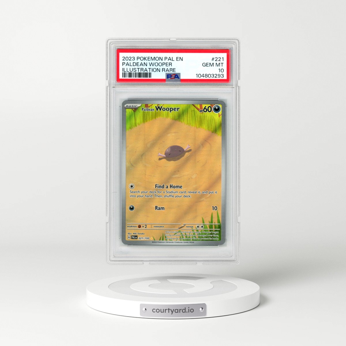 2023 Pokémon Pal EN-Paldea Evolved #221 Paldean Wooper - Illustration Rare (PSA 10 GEM MINT)