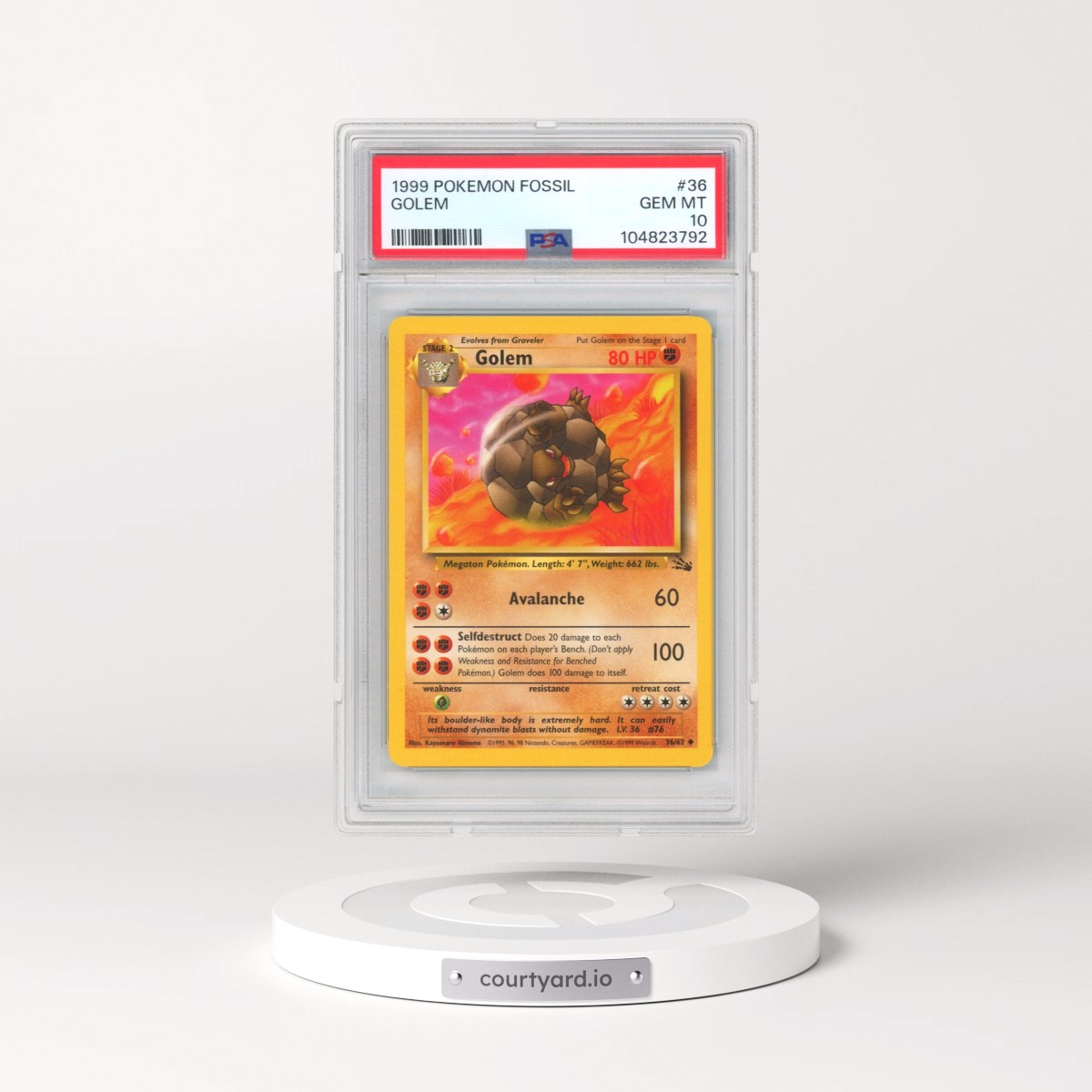 1999 Pokémon Fossil #36 Golem (PSA 10 GEM MINT)