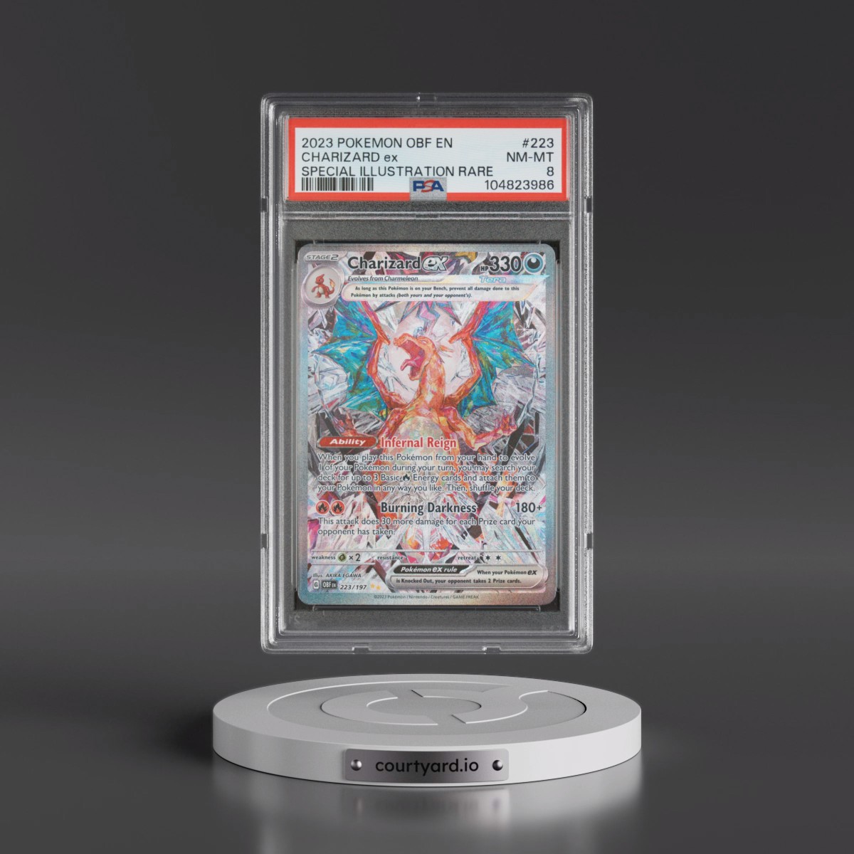 2023 Pokémon Obf EN-Obsidian Flames #223 Charizard EX - Holo Special Illustration Rare (PSA 8 NM-MT)