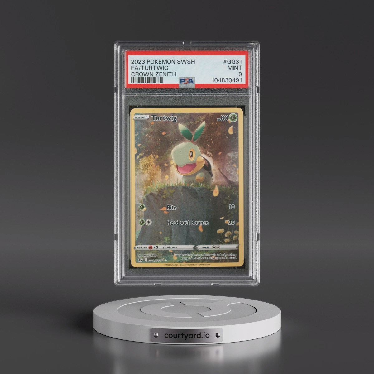 2023 Pokémon Sword and Shield Crown Zenith #GG31 Turtwig - Full Art (PSA 9 MINT)