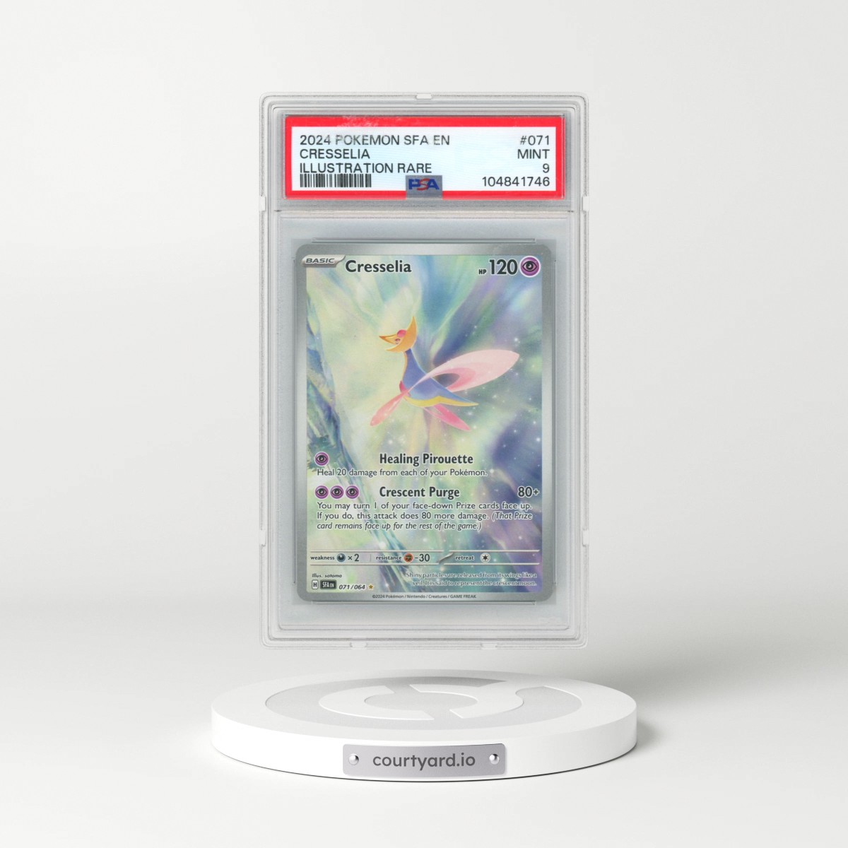 2024 Pokémon Sfa EN-Shrouded Fable #071 Cresselia - Illustration Rare (PSA 9 MINT)