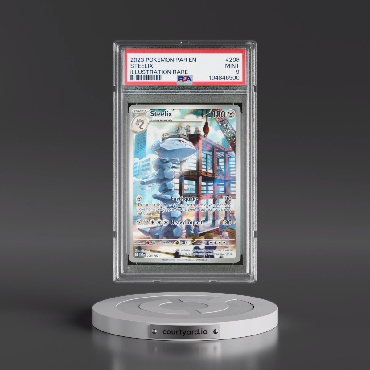 2023 Pokémon Par EN-Paradox Rift #208 Steelix - Illustration Rare (PSA 9 MINT)