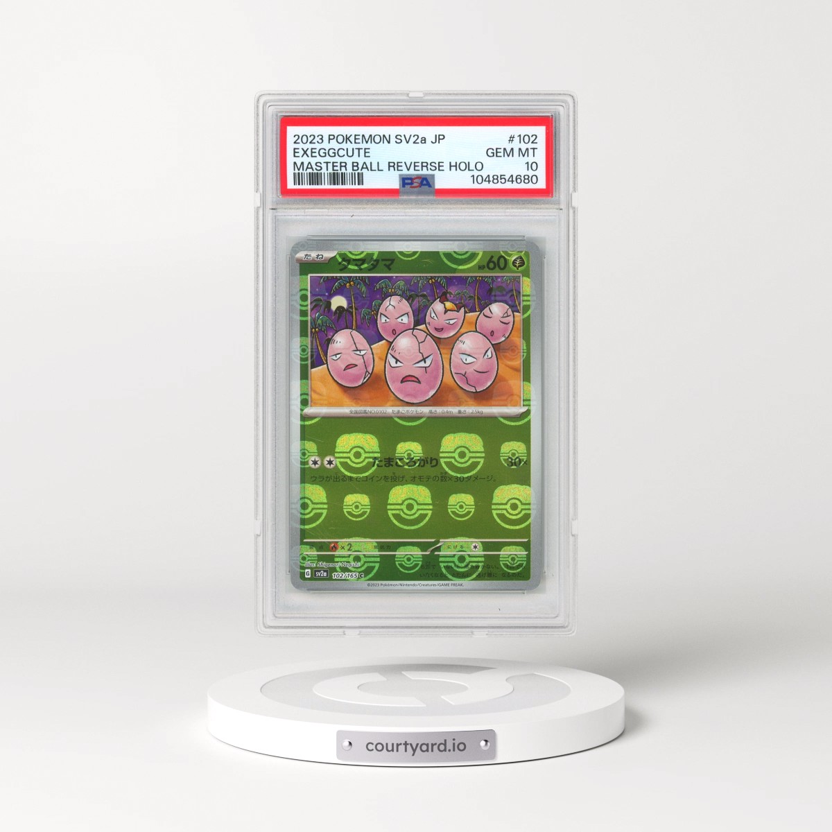 2023 Pokémon Sv2a-Pokemon 151 #102 Exeggcute - Reverse Holo Master Ball (PSA 10 GEM MINT)