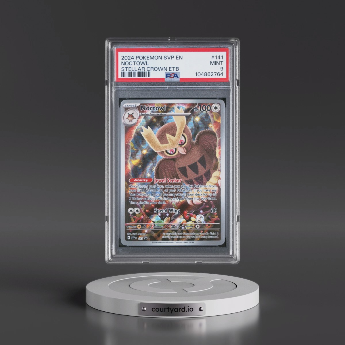 2024 Pokémon Svp EN-SV Black Star Promo #141 Noctowl - Stellar Crown Elite Trainer Box (PSA 9 MINT)