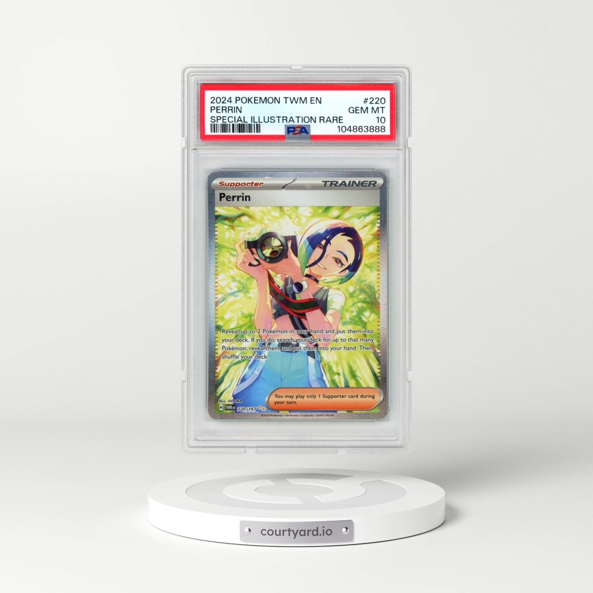 2024 Pokémon Twm EN-Twilight Masquerade #220 Perrin - Special Illustration Rare (PSA 10 GEM MINT)
