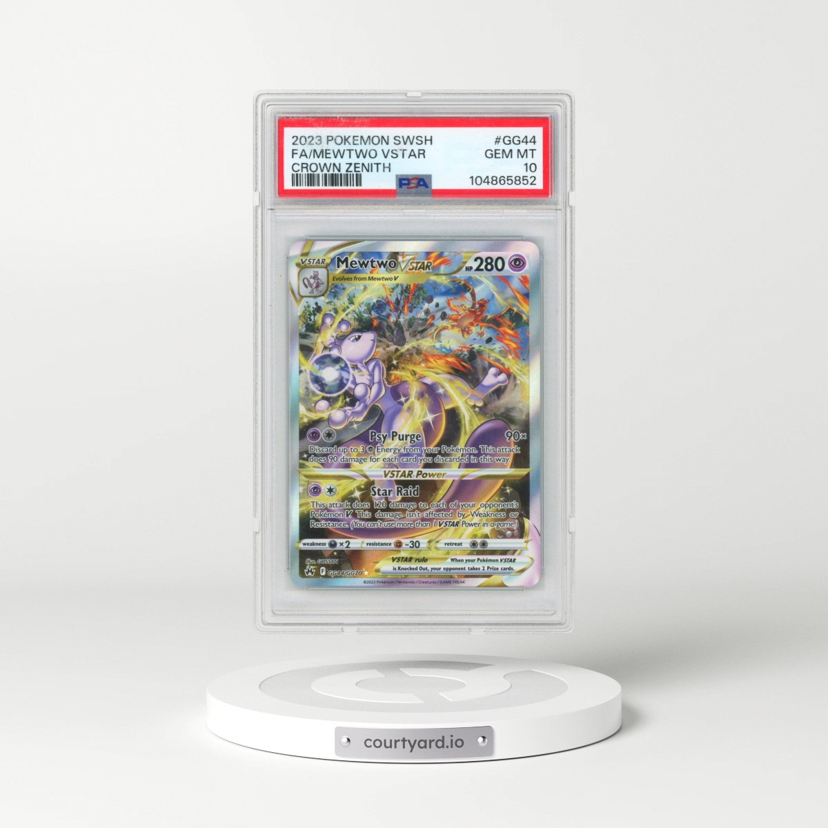 2023 Pokémon Sword and Shield Crown Zenith #GG44 Mewtwo Vstar - Full Art (PSA 10 GEM MINT)