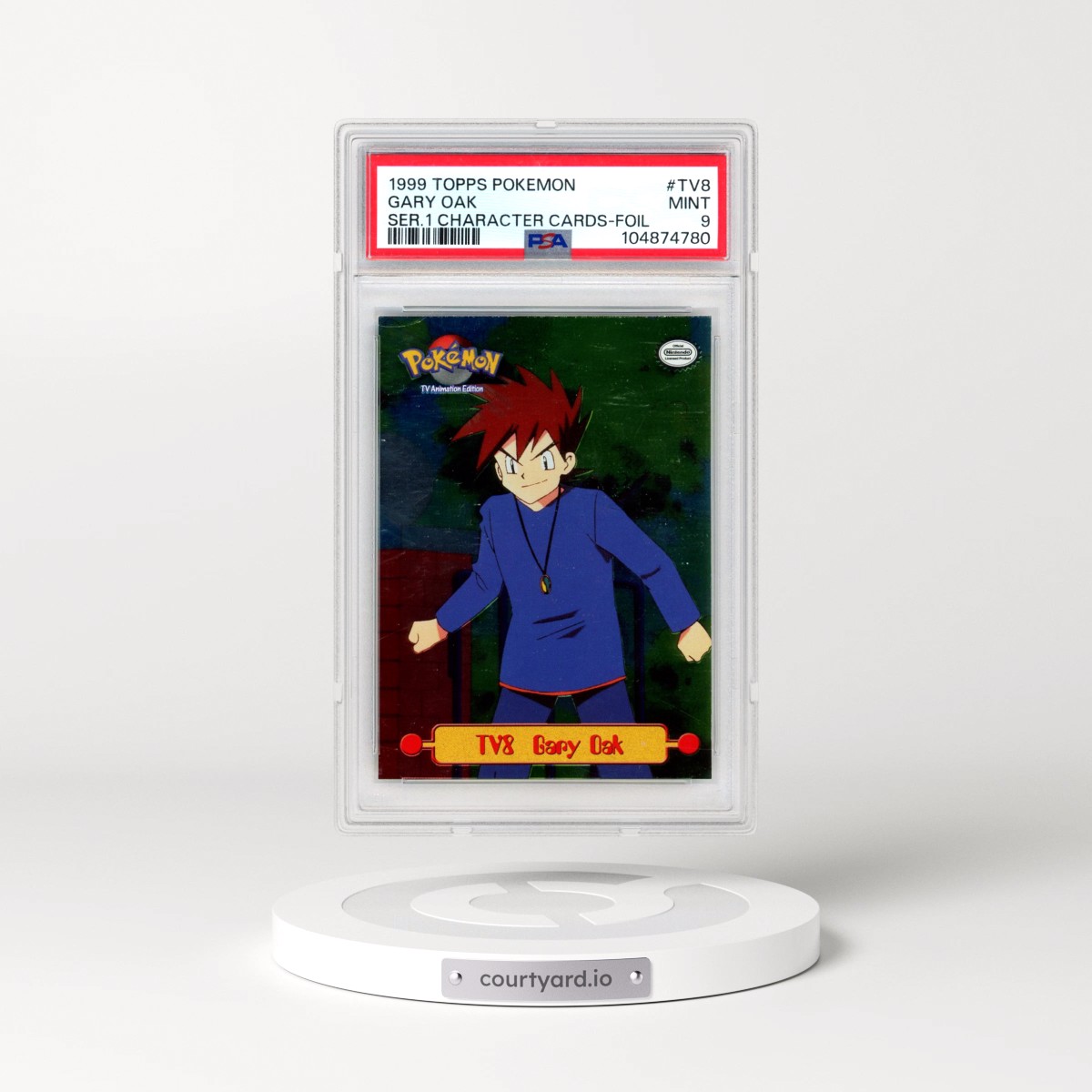 1999 Topps Pokémon Series 1 Character Cards #TV8 Gary Oak - Foil (PSA 9 MINT)