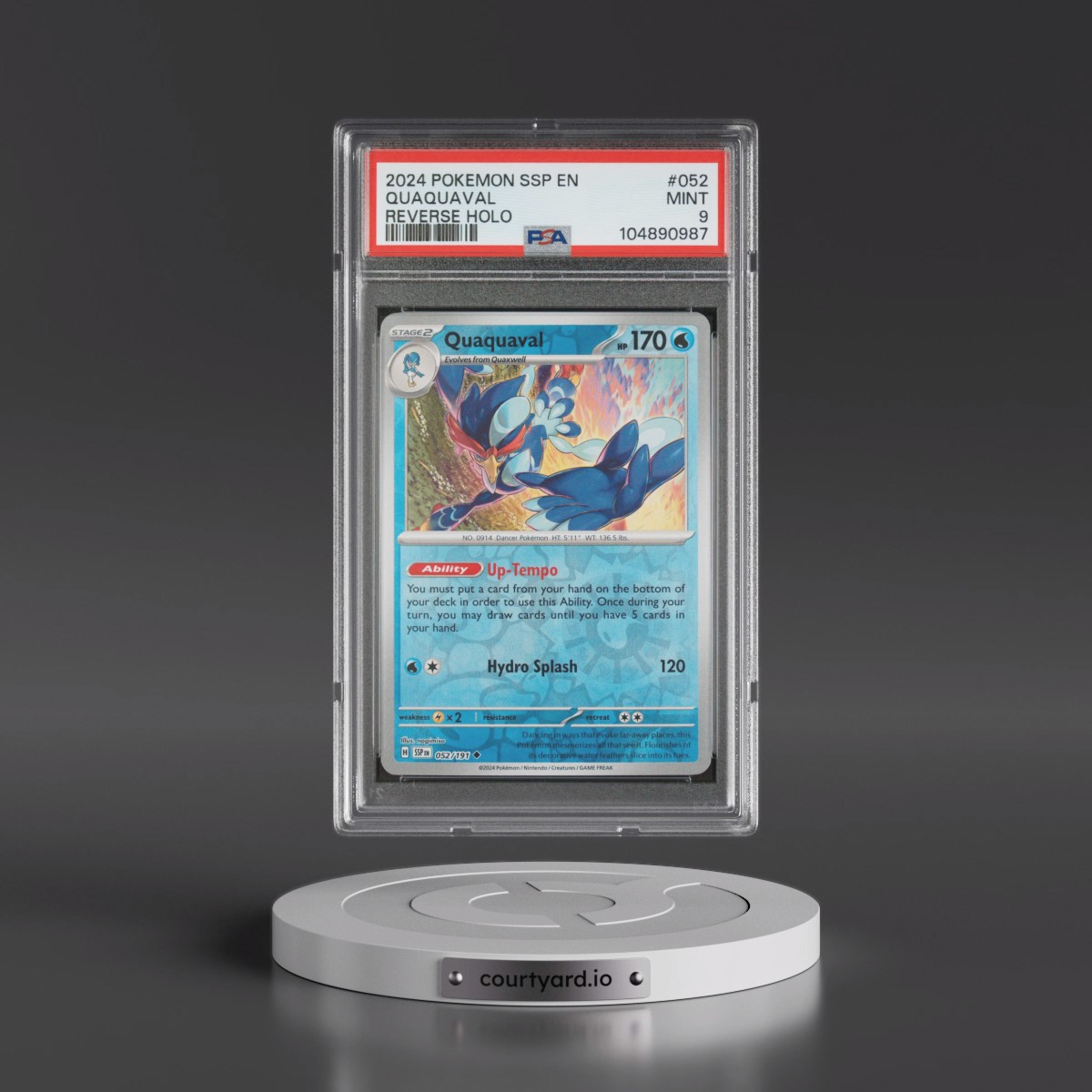 2024 Pokémon Ssp EN-Surging Sparks #052 Quaquaval - Reverse Holo (PSA 9 MINT)
