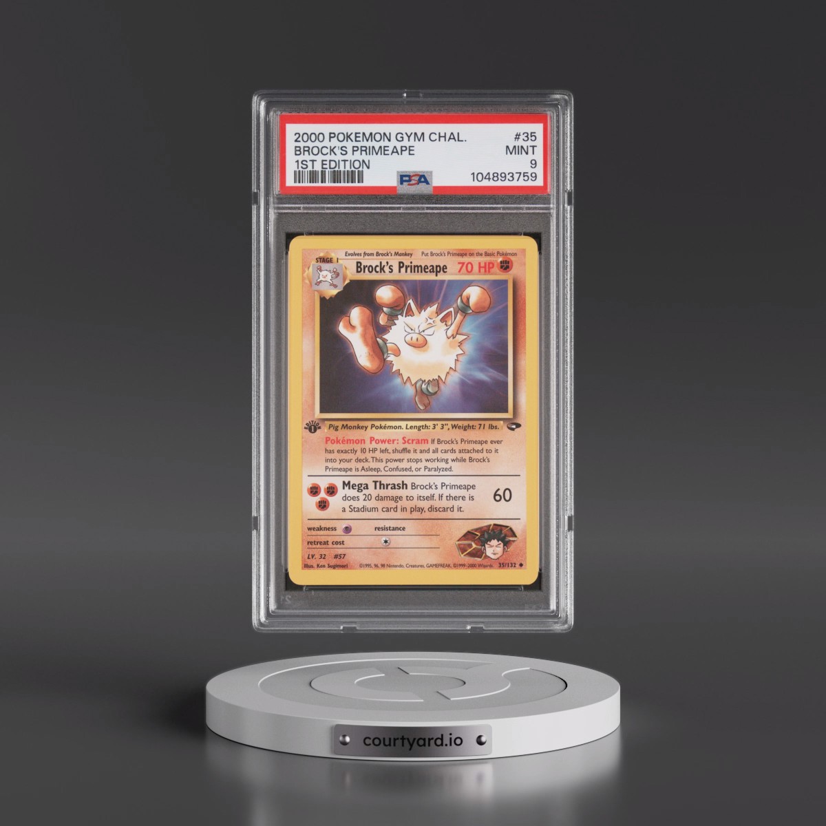 2000 Pokémon Gym Challenge #35 Brock's Primeape - 1st Edition (PSA 9 MINT)