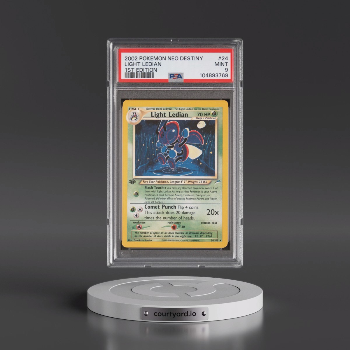 2002 Pokémon Neo Destiny #24 Light Ledian - 1st Edition (PSA 9 MINT)