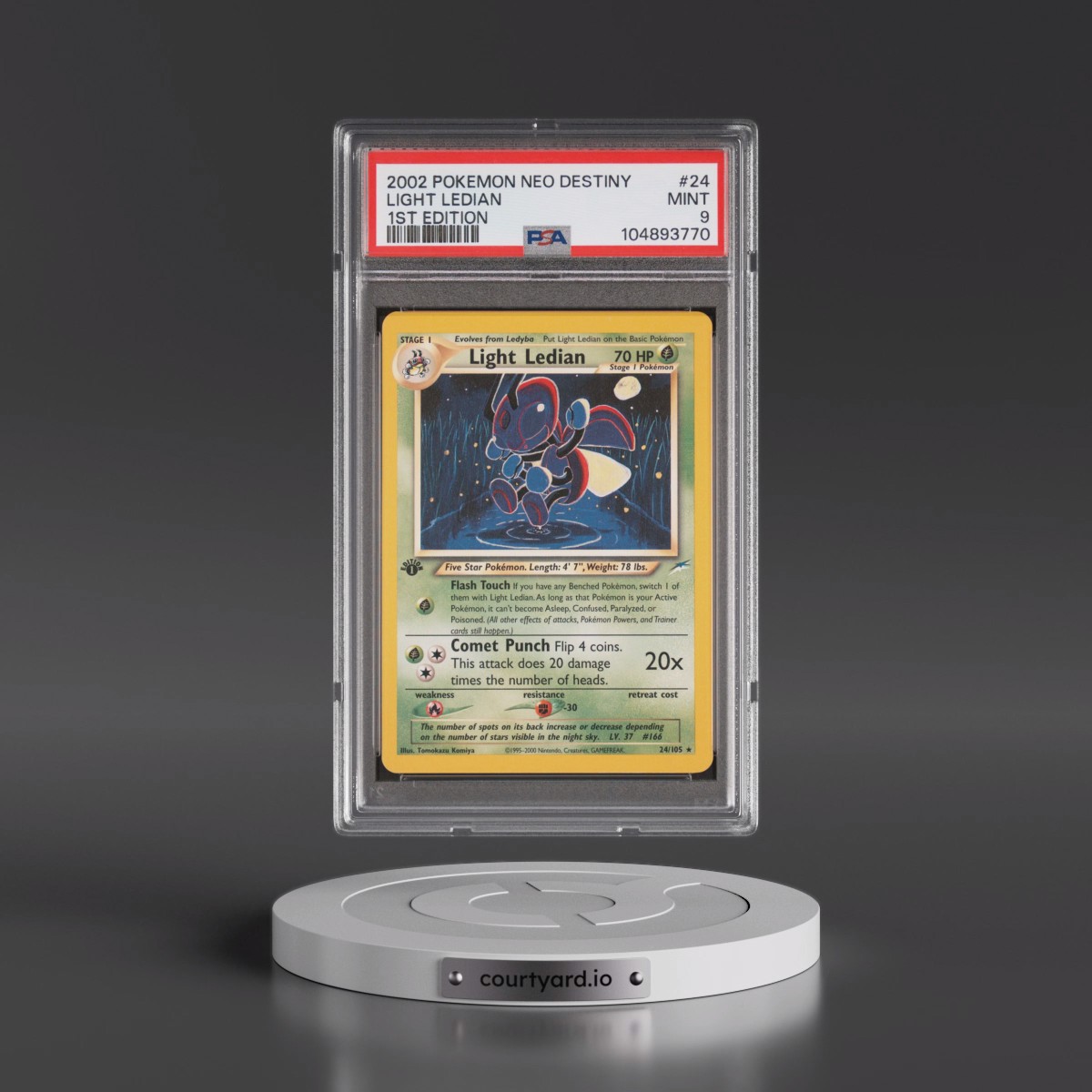 2002 Pokémon Neo Destiny #24 Light Ledian - 1st Edition (PSA 9 MINT)