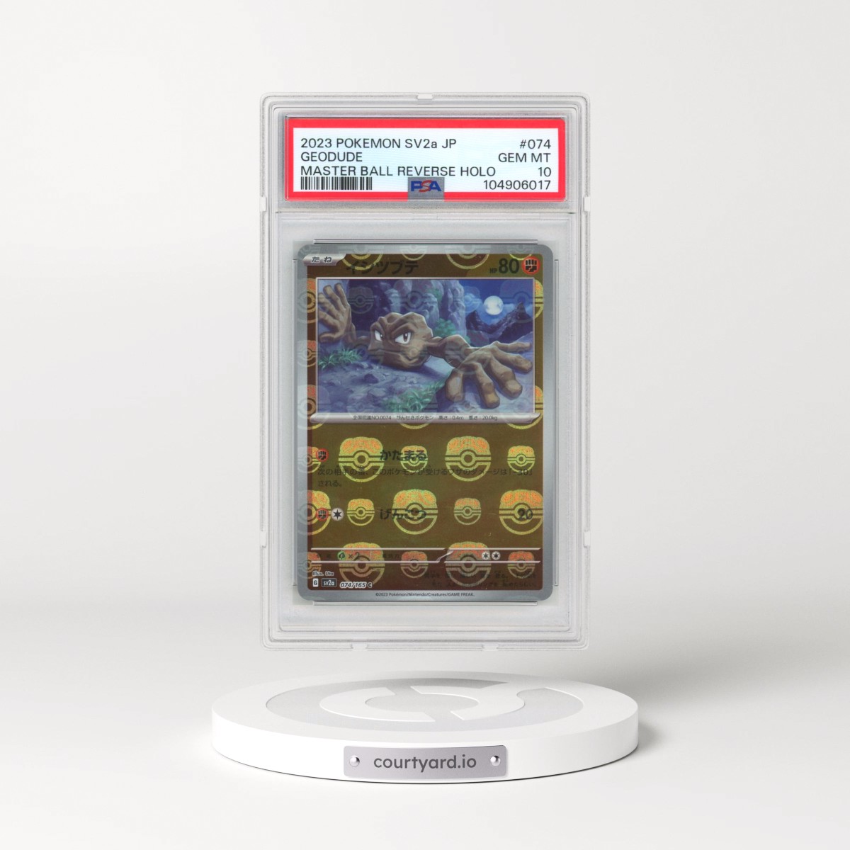 2023 Pokémon Sv2a-Pokemon 151 #074 Geodude - Reverse Holo Master Ball (PSA 10 GEM MINT)