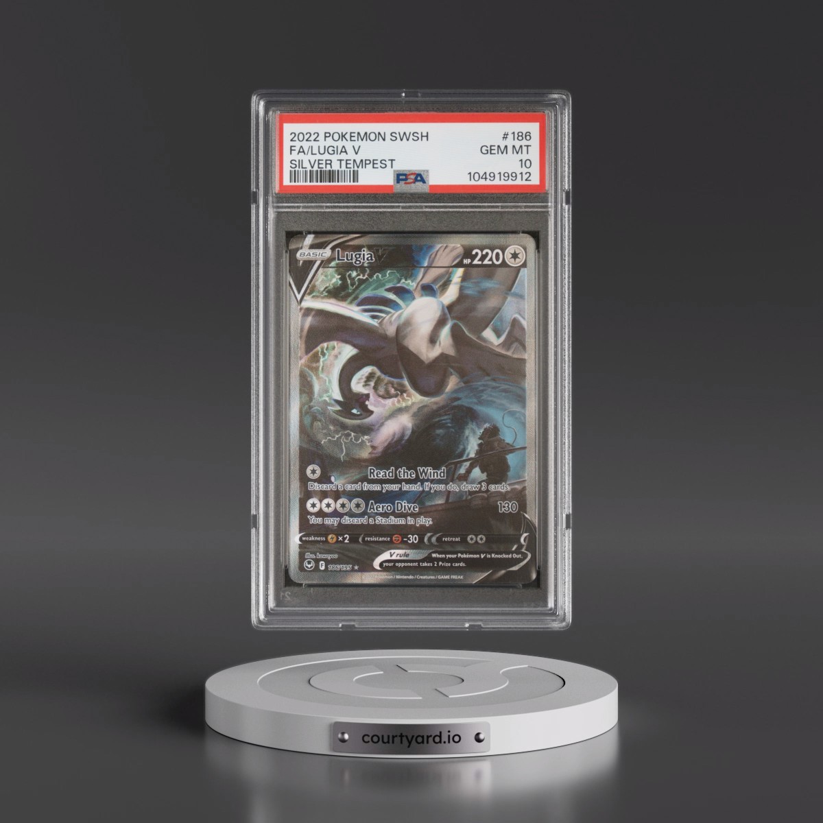 2022 Pokémon Sword & Shield Silver Tempest #186 Lugia V - Holo Full Art (PSA 10 GEM MINT)