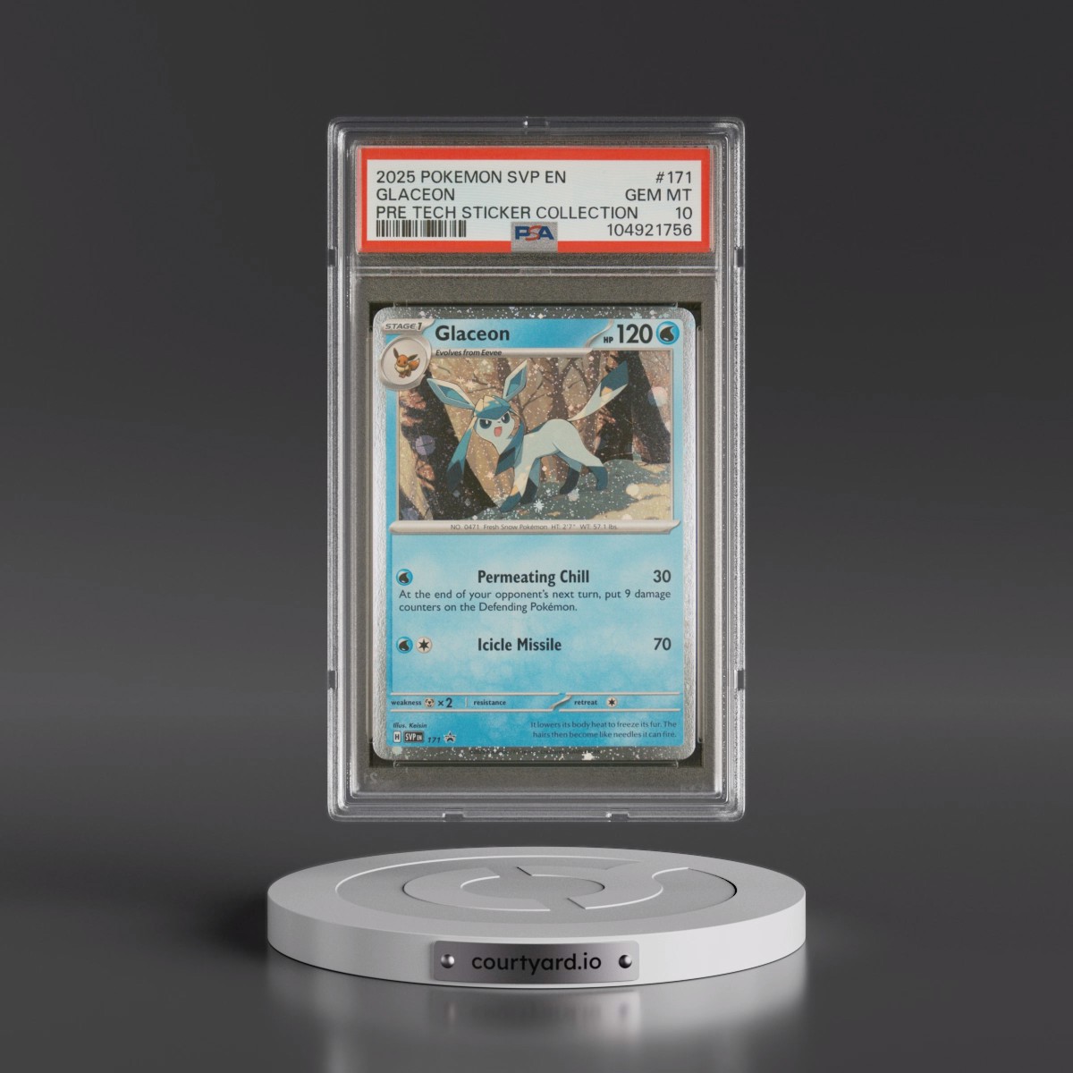 2025 Pokémon Svp EN-SV Black Star Promo #171 Glaceon - Prismatic Evolutions Tech Sticker Collection (PSA 10 GEM MINT)