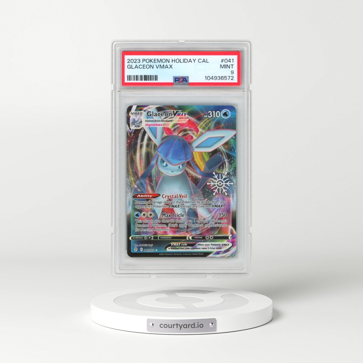 2023 Pokémon Holiday Calendar #041 Glaceon Vmax (PSA 9 MINT)
