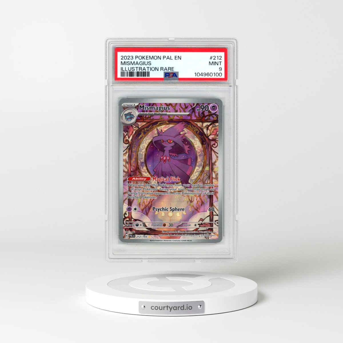 2023 Pokémon Pal EN-Paldea Evolved #212 Mismagius - Illustration Rare (PSA 9 MINT)