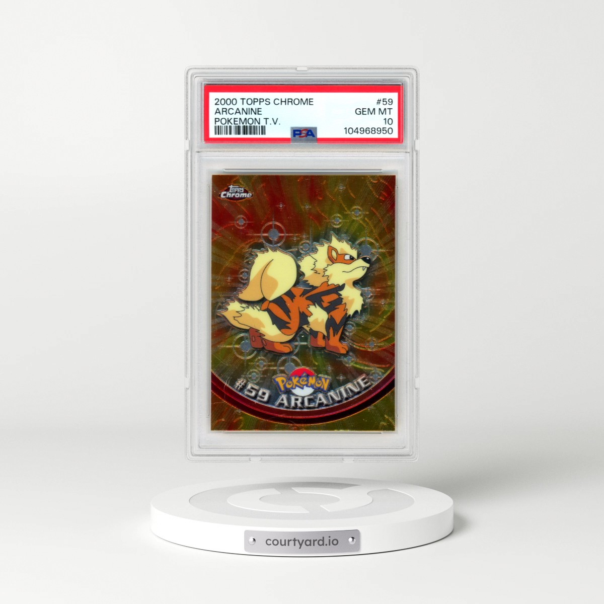 2000 Topps Chrome Pokémon T.V. #59 Arcanine (PSA 10 GEM MINT)