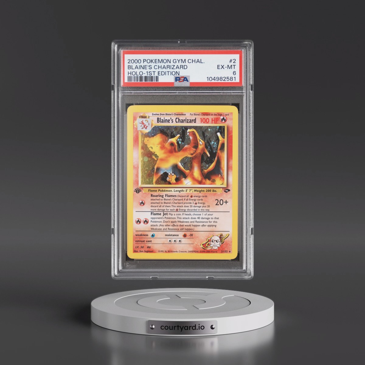 2000 Pokémon Gym Challenge #2 Blaine's Charizard - 1st Edition Holo (PSA 6 EX-MT)