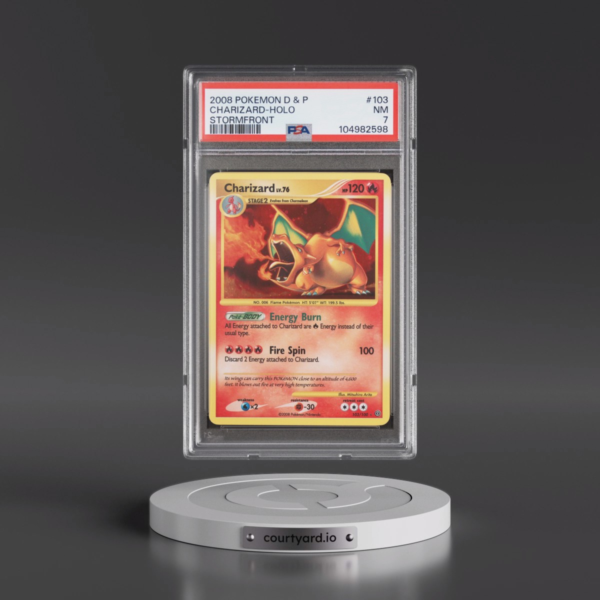 2008 Pokémon Diamond & Pearl Stormfront #103 Charizard - Holo (PSA 7 NM)