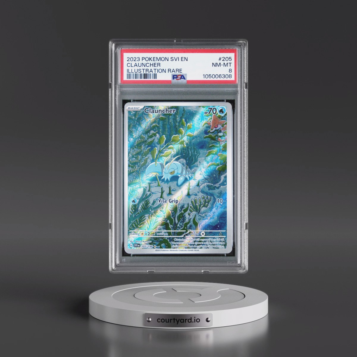 2023 Pokémon Svi EN-Scarlet & Violet #205 Clauncher - Illustration Rare (PSA 8 NM-MT)