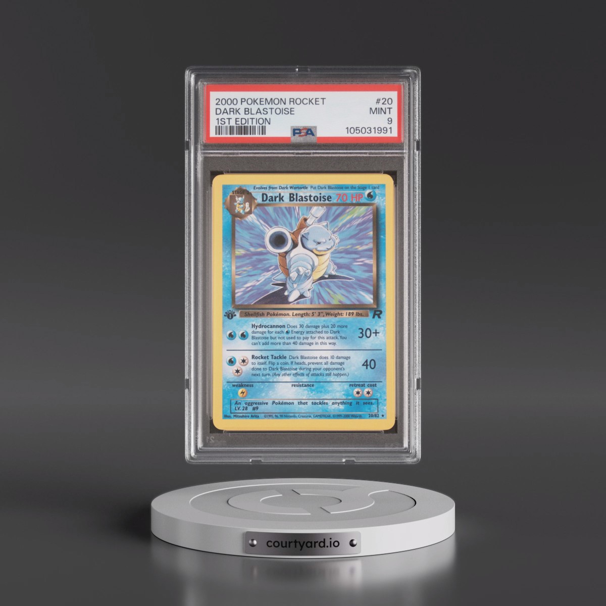 2000 Pokémon Rocket #20 Dark Blastoise - 1st Edition (PSA 9 MINT)