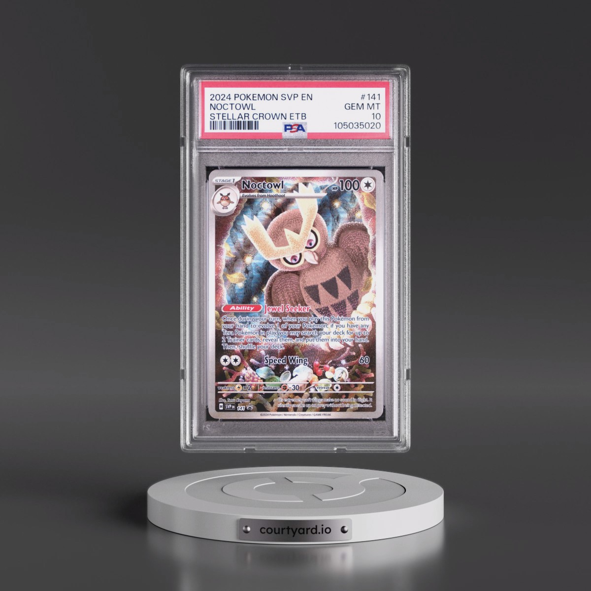 2024 Pokémon Svp EN-SV Black Star Promo #141 Noctowl - Stellar Crown Elite Trainer Box (PSA 10 GEM MINT)