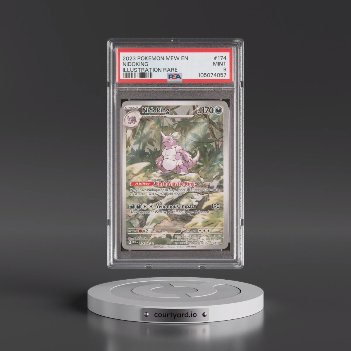 2023 Pokémon Mew EN-151 #174 Nidoking - Illustration Rare (PSA 9 MINT)