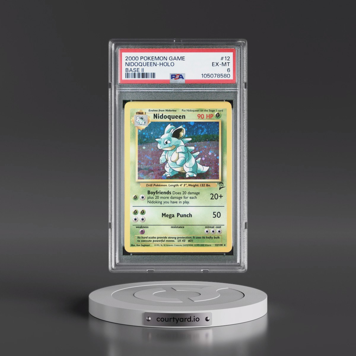 2000 Pokémon Game Base II #12 Nidoqueen - Holo (PSA 6 EX-MT)