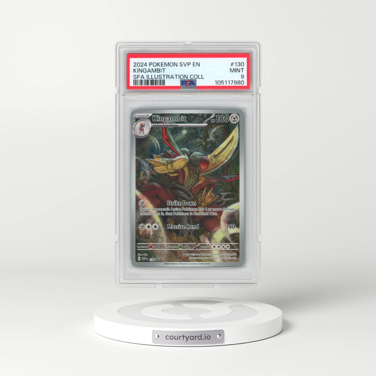 2024 Pokémon Svp EN-SV Black Star Promo #130 Kingambit - Shrouded Fable Illustration Collection (PSA 9 MINT)