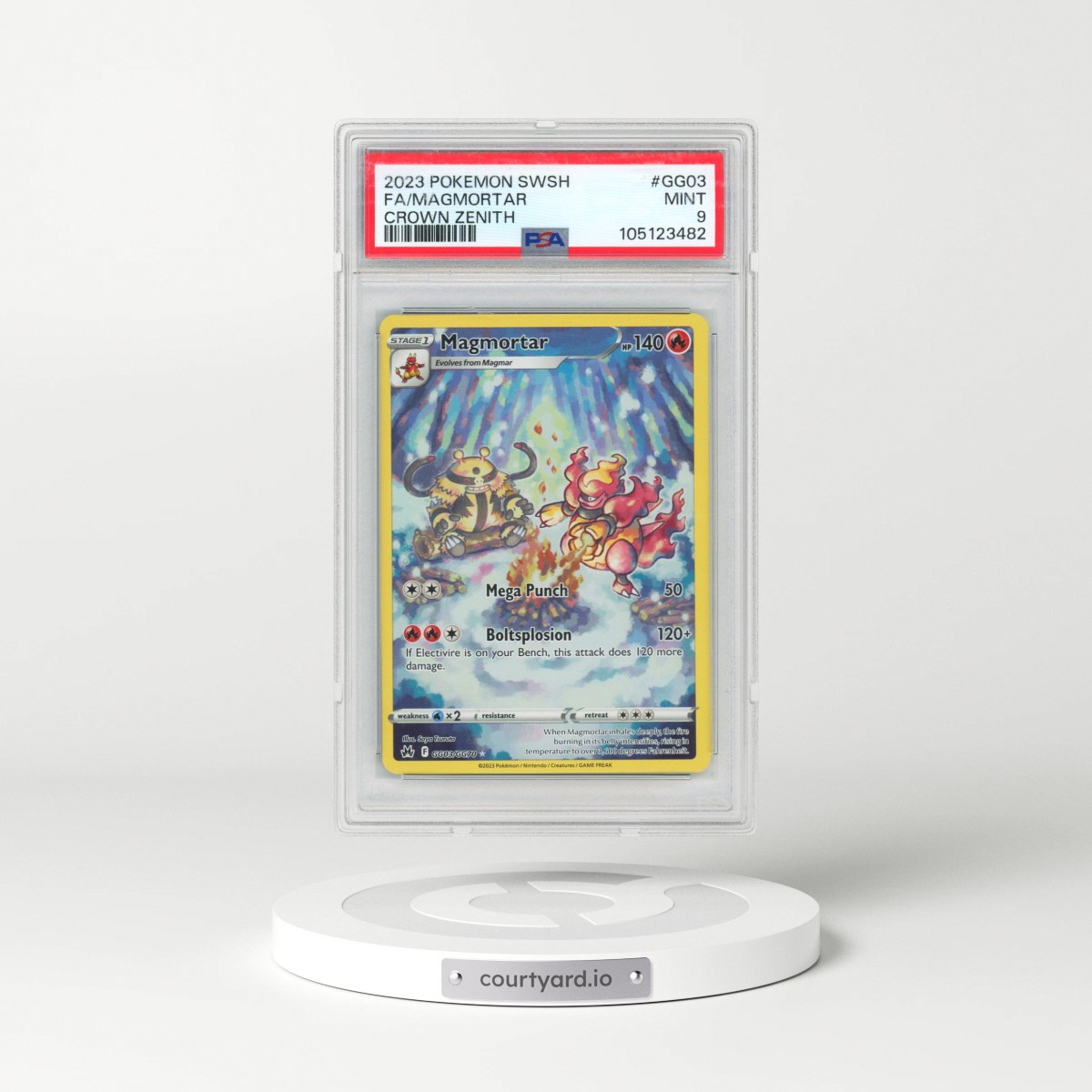 2023 Pokémon Sword and Shield Crown Zenith #GG03 Magmortar - Full Art (PSA 9 MINT)