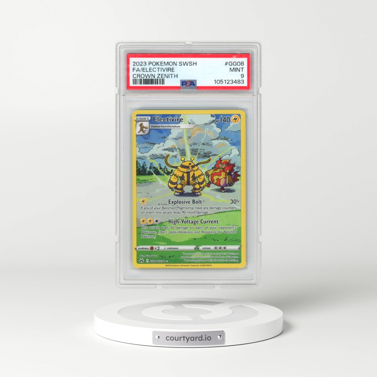 2023 Pokémon Sword and Shield Crown Zenith #GG08 Electivire - Full Art (PSA 9 MINT)