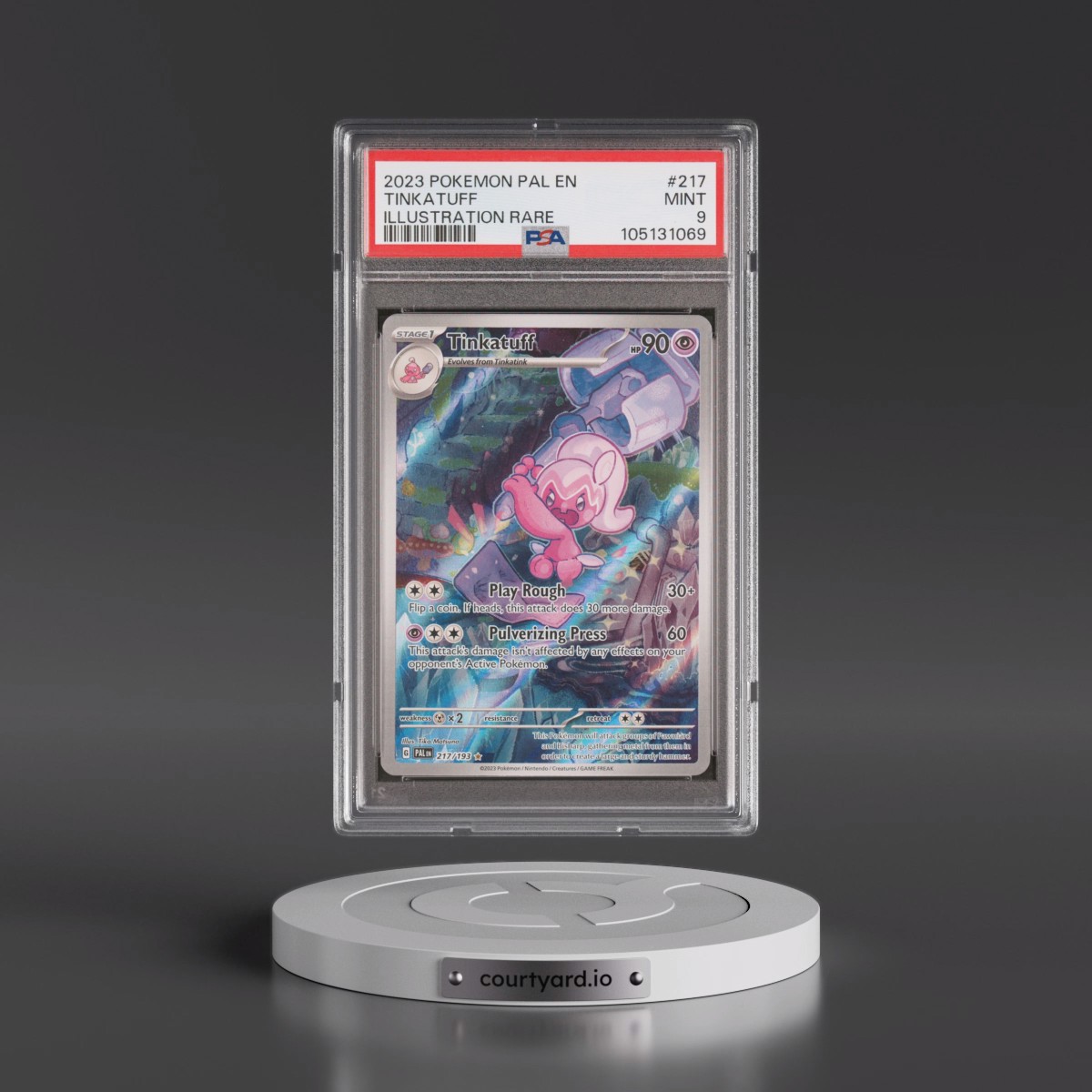 2023 Pokémon Pal EN-Paldea Evolved #217 Tinkatuff - Illustration Rare (PSA 9 MINT)