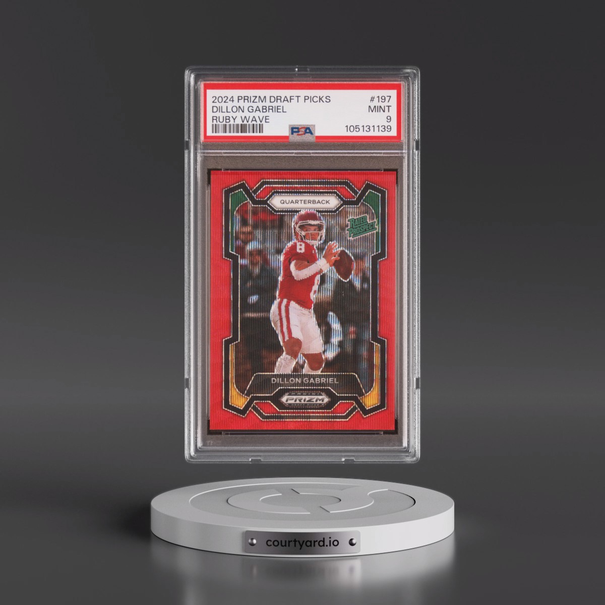 2024 Panini Prizm Draft Picks Dillon Gabriel - Ruby Wave #197 PSA 9