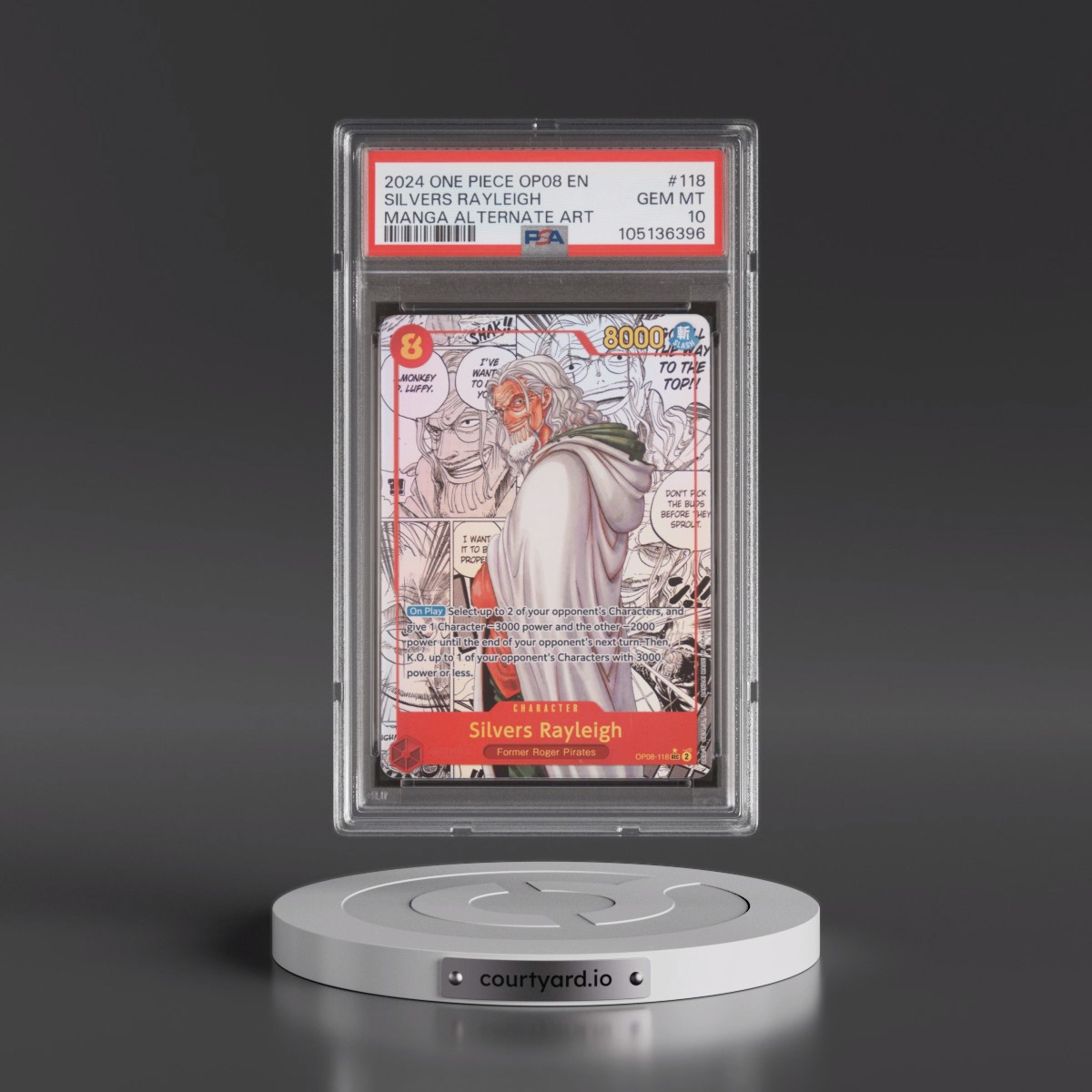 2024 One Piece OP08-Two Legends #118 Silvers Rayleigh - Manga Alternate Art (PSA 10 GEM MINT)