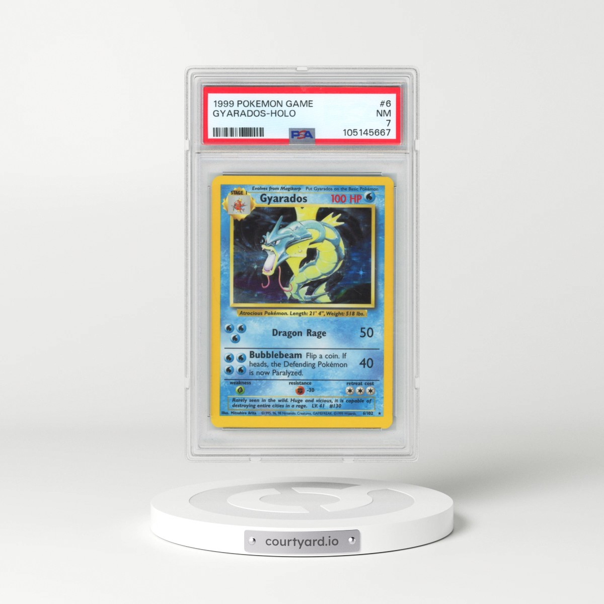 1999 Pokémon Game #6 Gyarados - Holo (PSA 7 NM)
