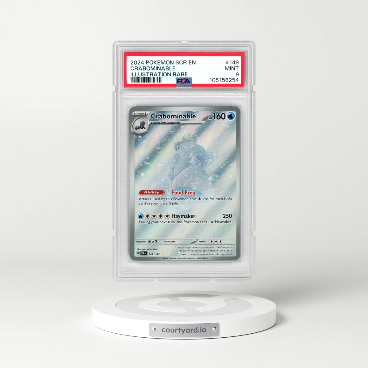 2024 Pokémon Scr EN-Stellar Crown #149 Crabominable - Illustration Rare (PSA 9 MINT)