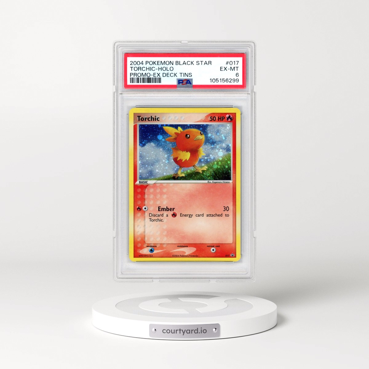 2004 Pokémon Black Star Promo #017 Torchic - Holo EX Deck Tins (PSA 6 EX-MT)