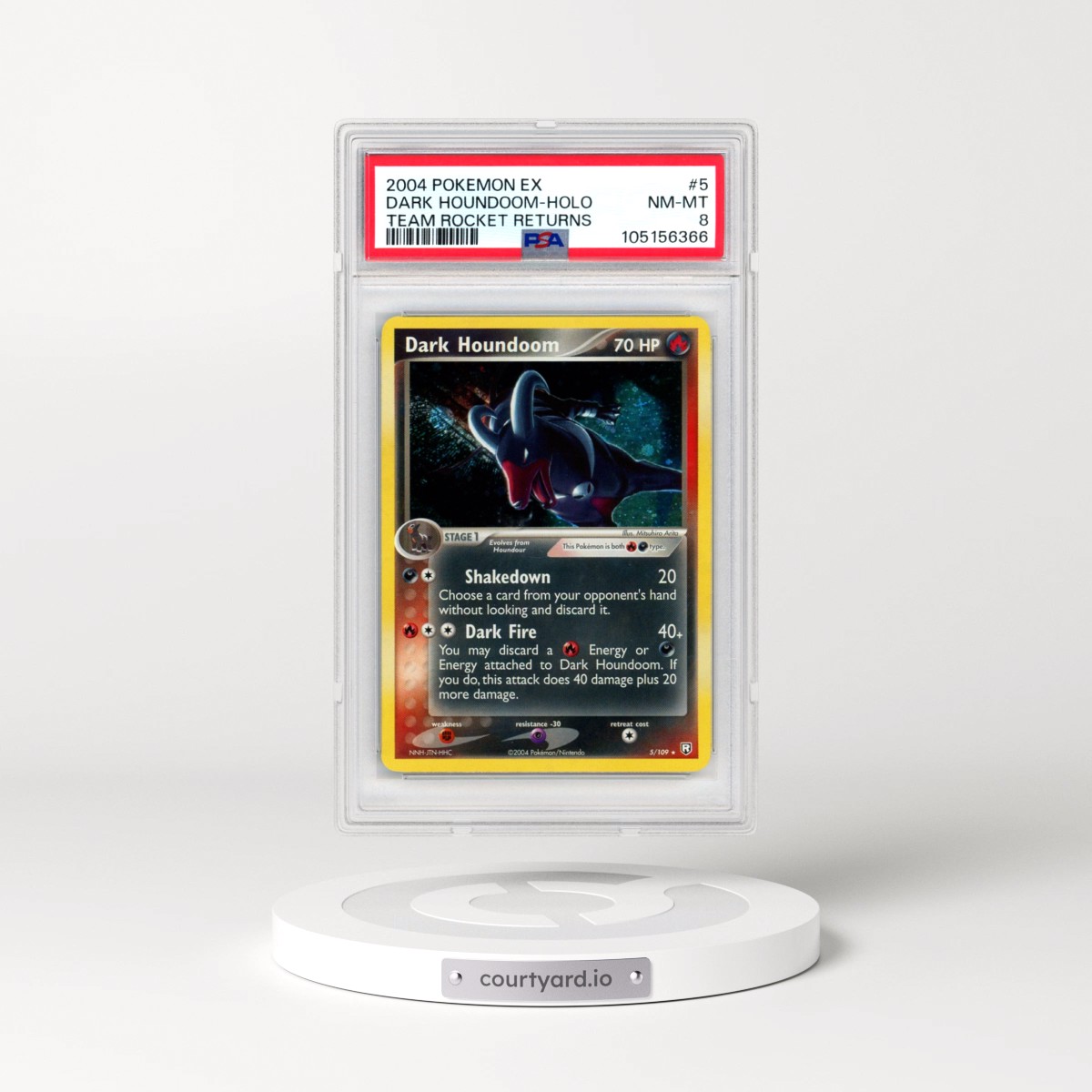 2004 Pokémon EX Team Rocket Returns #5 Dark Houndoom - Holo (PSA 8 NM-MT)