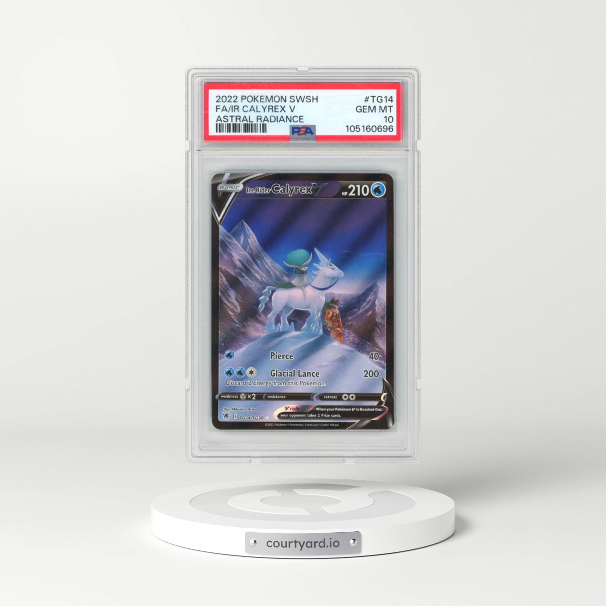 2022 Pokémon Sword & Shield Astral Radiance #TG14 Ice Rider Calyrex V - Holo Full Art (PSA 10 GEM MINT)