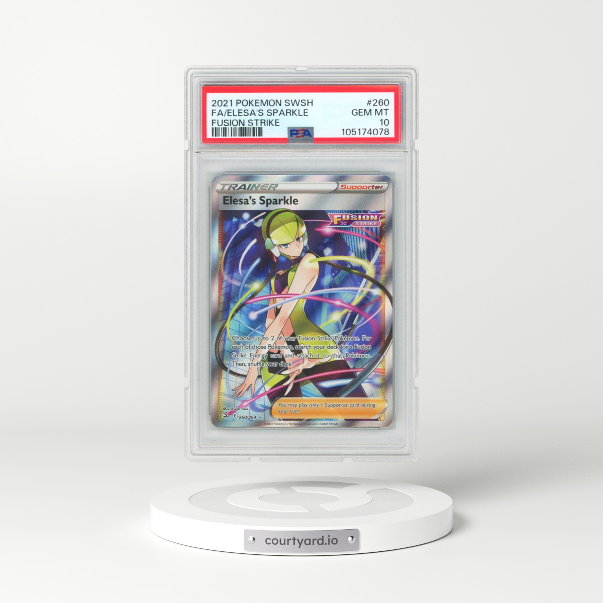2021 Pokémon Sword & Shield Fusion Strike #260 Elesa's Sparkle - Full Art (PSA 10 GEM MINT)