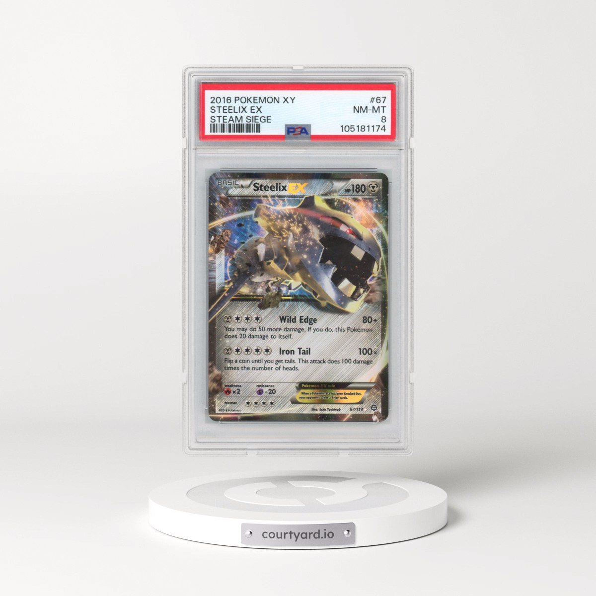 2016 Pokémon XY Steam Siege #67 Steelix EX - Holo (PSA 8 NM-MT)