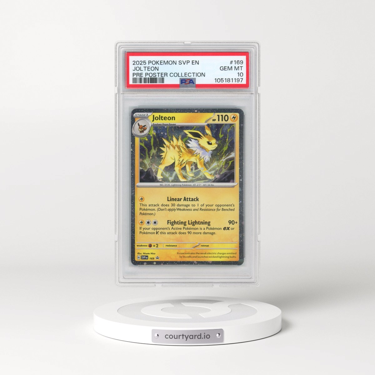 2025 Pokémon Svp EN-SV Black Star Promo #169 Jolteon - Prismatic Evolutions Poster Collection (PSA 10 GEM MINT)