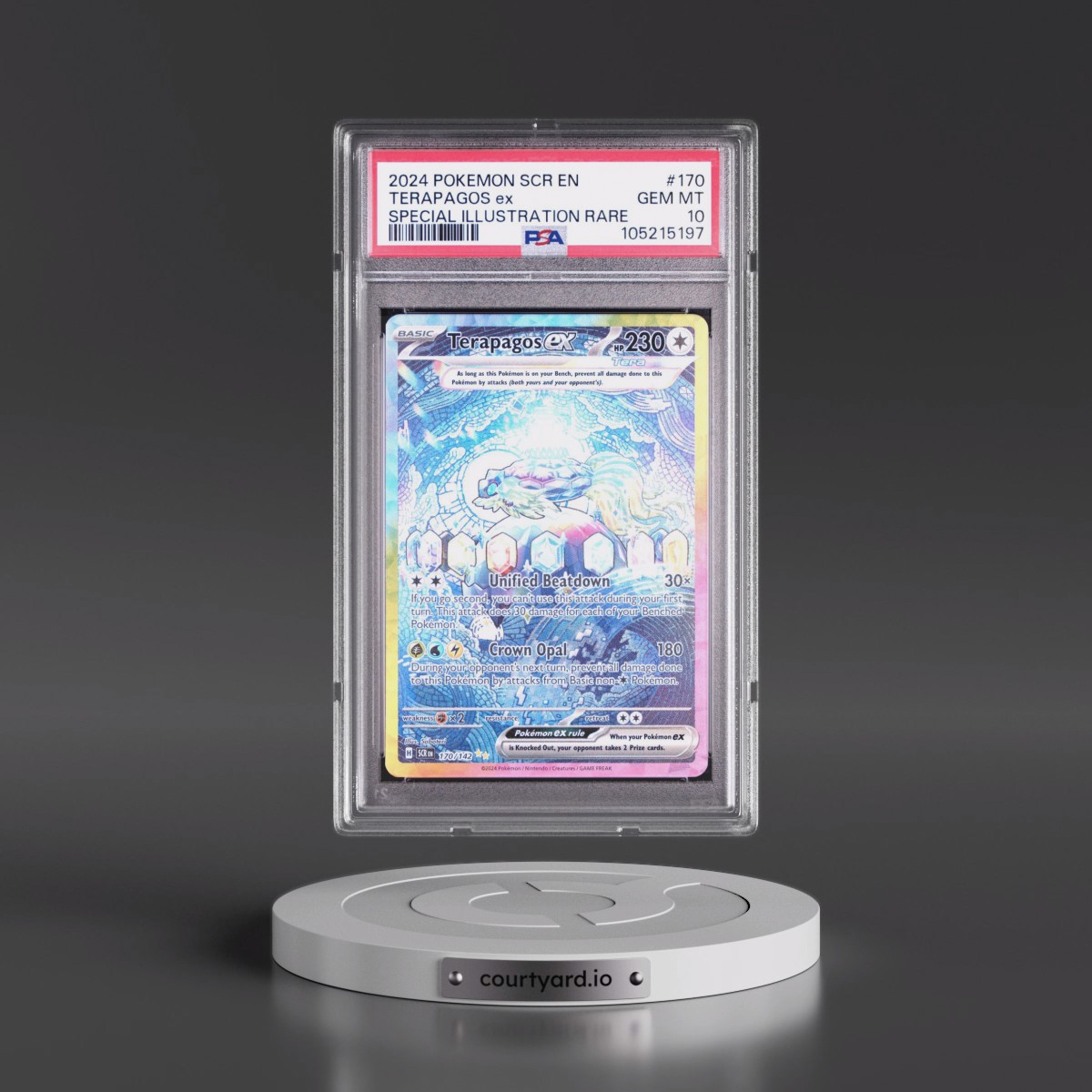 2024 Pokémon Scr EN-Stellar Crown #170 Terapagos EX - Holo Special Illustration Rare (PSA 10 GEM MINT)