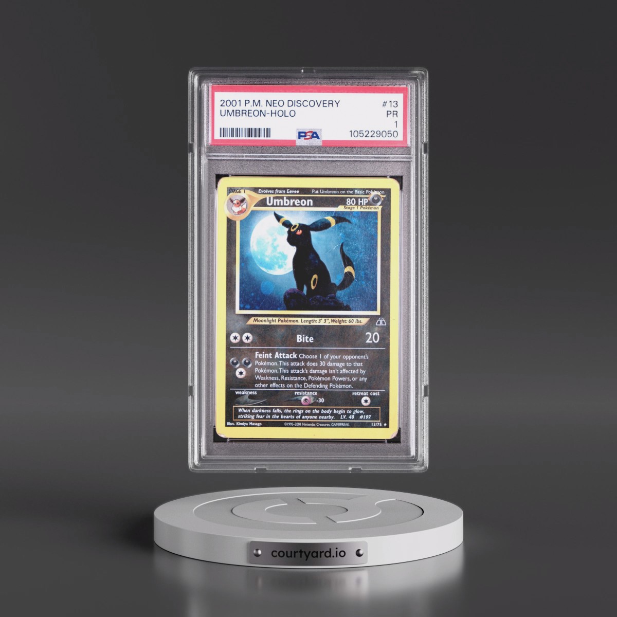 2001 Pokémon Neo Discovery #13 Umbreon - Holo (PSA 1 PR)