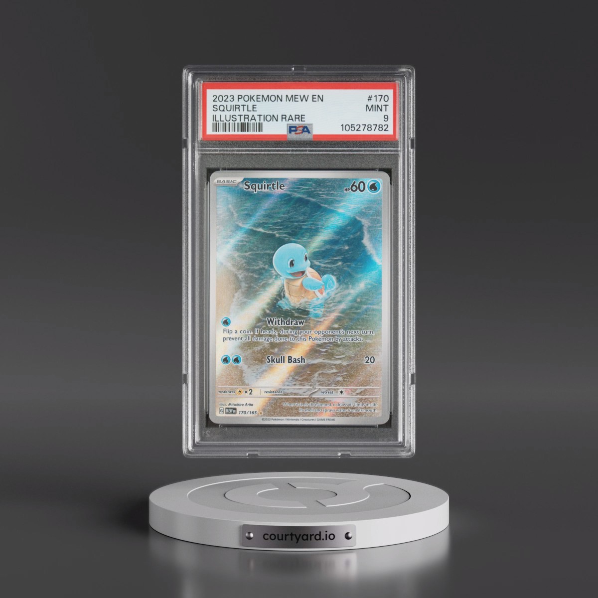 2023 Pokémon Mew EN-151 #170 Squirtle - Illustration Rare (PSA 9 MINT)