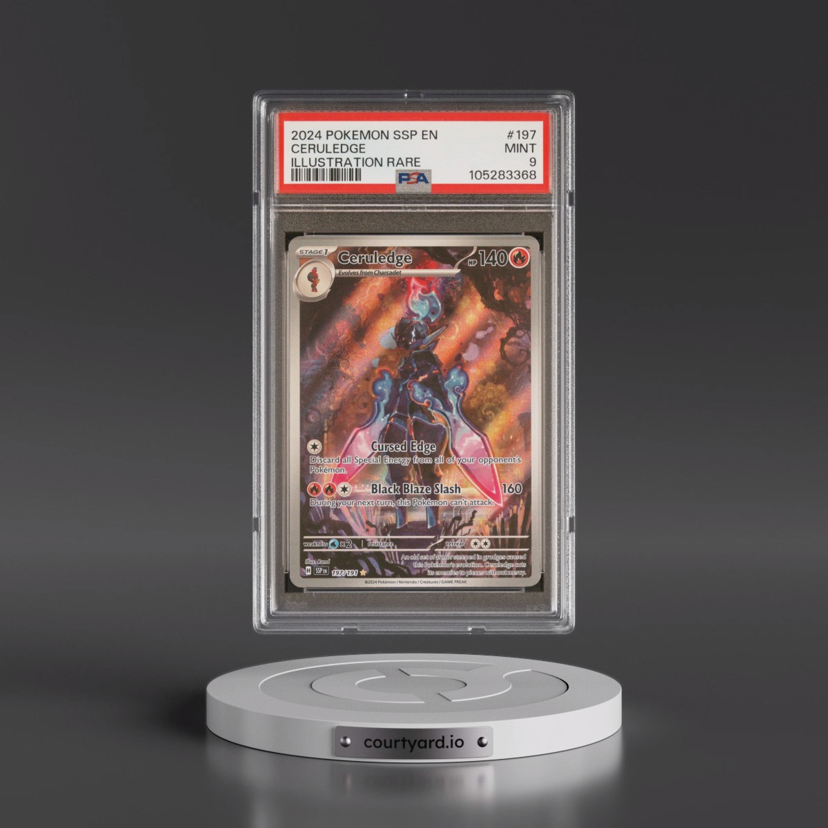 2024 Pokémon Ssp EN-Surging Sparks #197 Ceruledge - Illustration Rare (PSA 9 MINT)