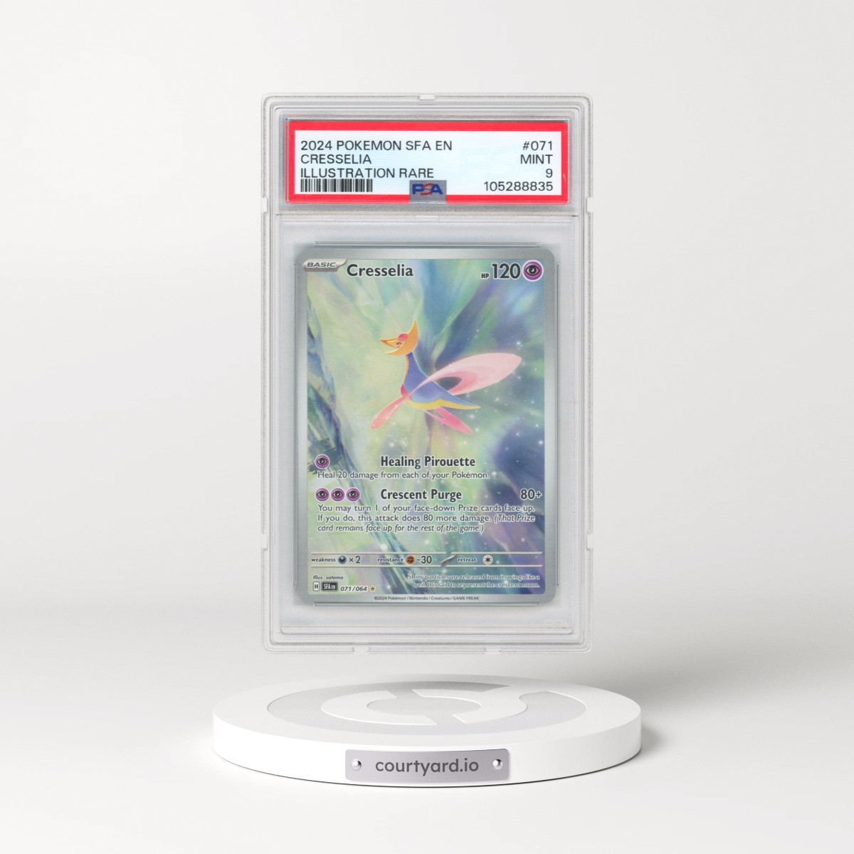 2024 Pokémon Sfa EN-Shrouded Fable #071 Cresselia - Illustration Rare (PSA 9 MINT)